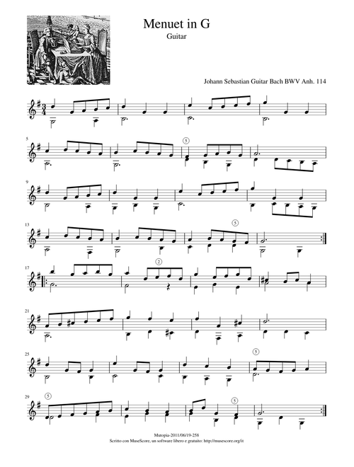 Menuet in G - Guitar