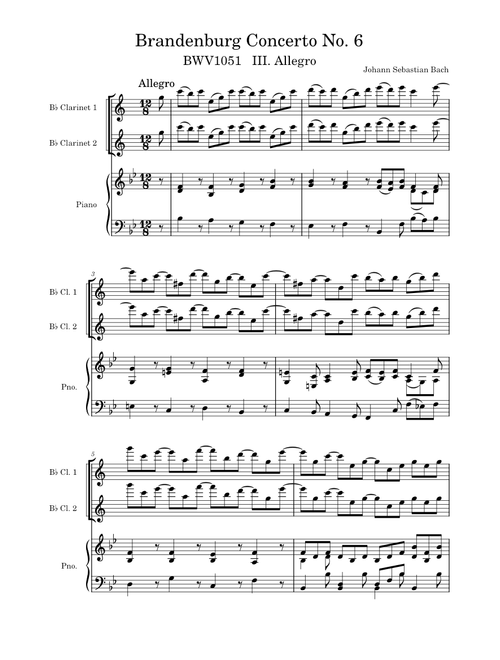 Brandenburg Concerto No.6 in B-flat major, BWV 1051 – Johann Sebastian Bach , III. Allegro