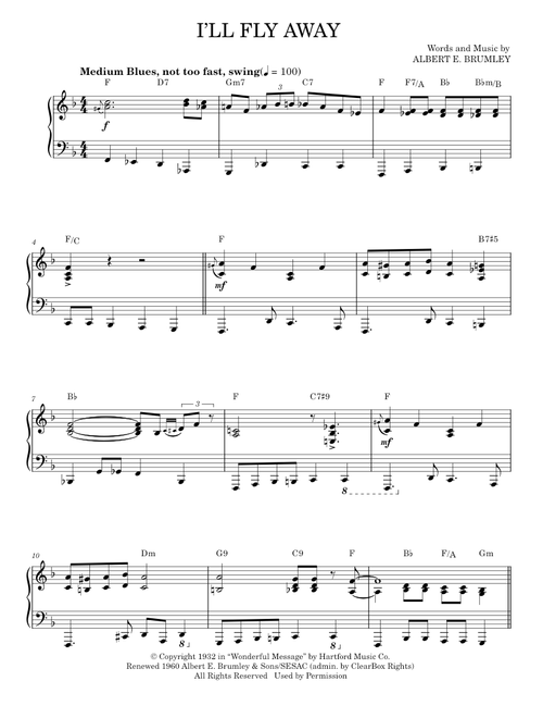 I'll Fly Away - Albert E. Brumley (Piano Solo)
