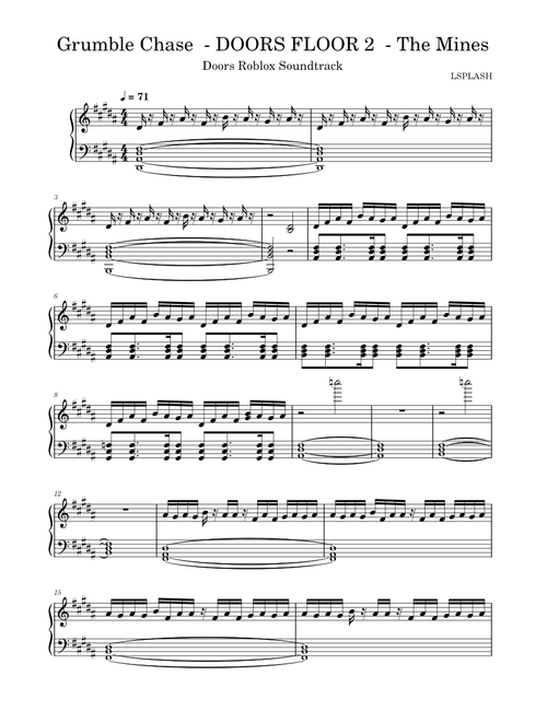DOORS: FLOOR 2 THE MINES - GRUMBLE CHASE – LSPLASH — FOR EASY PIANO