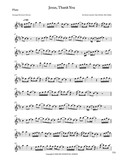 Jesus, Thank You (Arr. Josiel Oliveira) - David Leonard (Flute Solo)