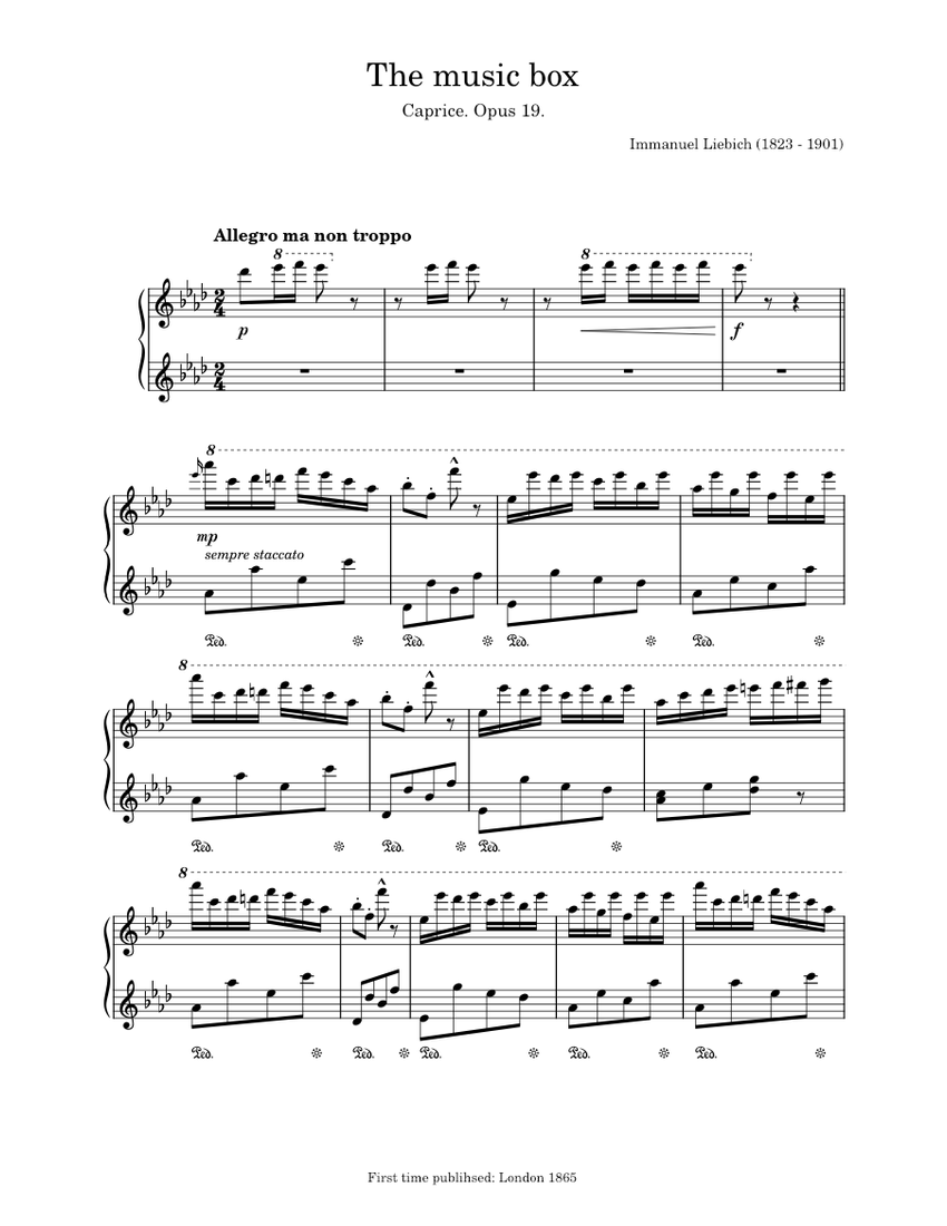 The music box Sheet music for Piano (Solo)