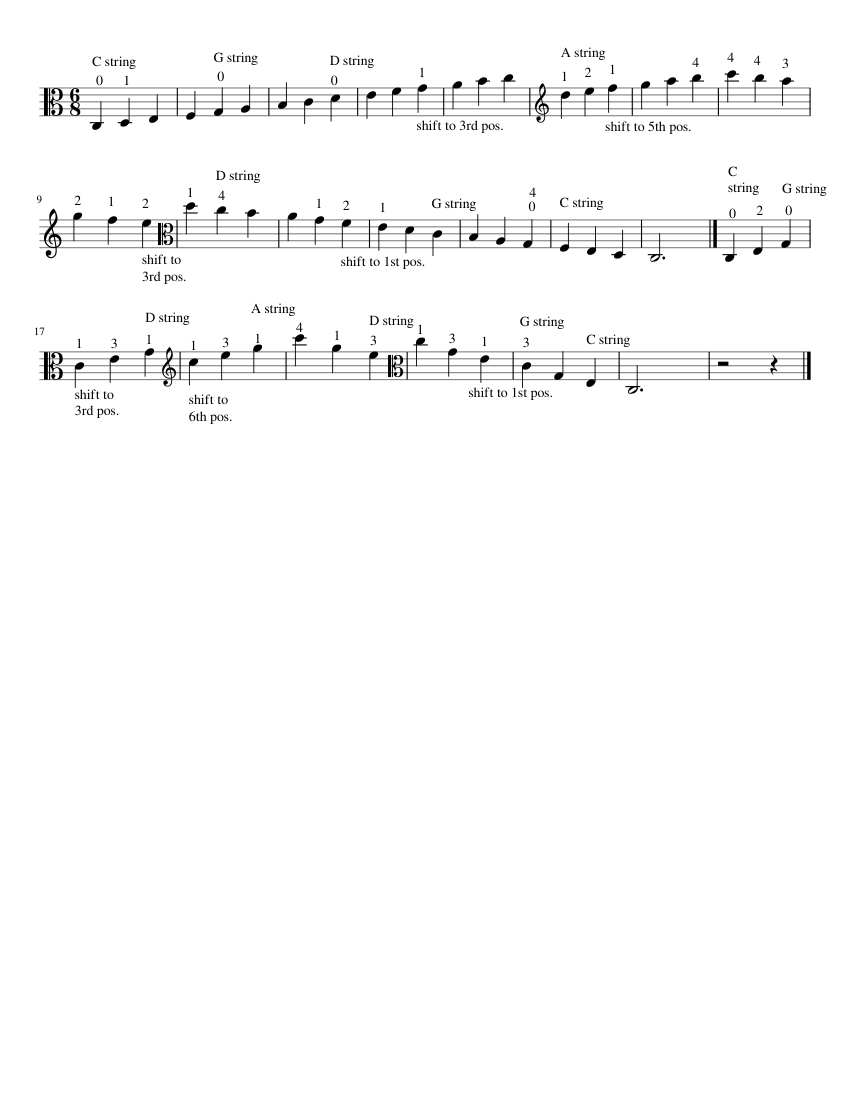 C Major Scale Sheet Music for Viola (Solo) | MuseScore.com