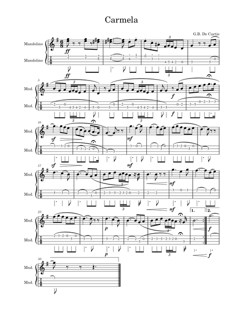 Neapolitan Songs sheet music by Balilla95 | Play, print, and
