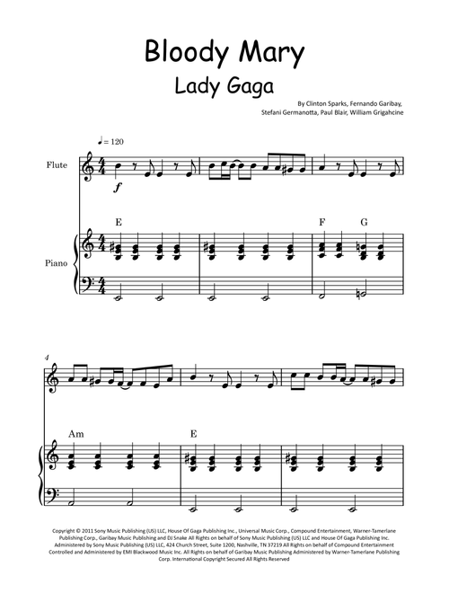 Bloody Mary (Arr. Glauco Fernandes) - Lady Gaga (Flute and Piano)