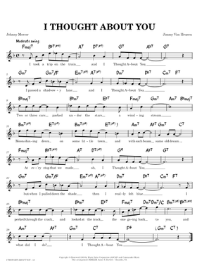 Free I Thought About You by Jimmy Van Heussen sheet music