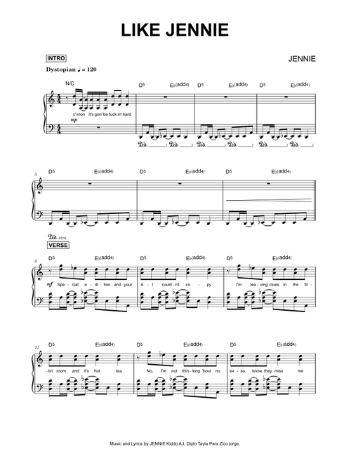 Like JENNIE - JENNIE (Piano)