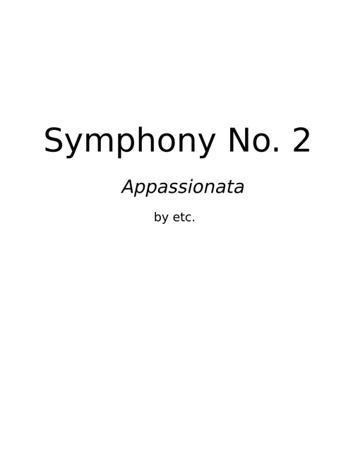Symphony No. 2 in B minor Op. 27 by etc.