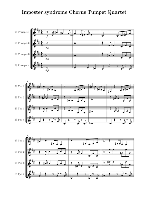 Imposter Syndrome Chorus, Trumpet quartet