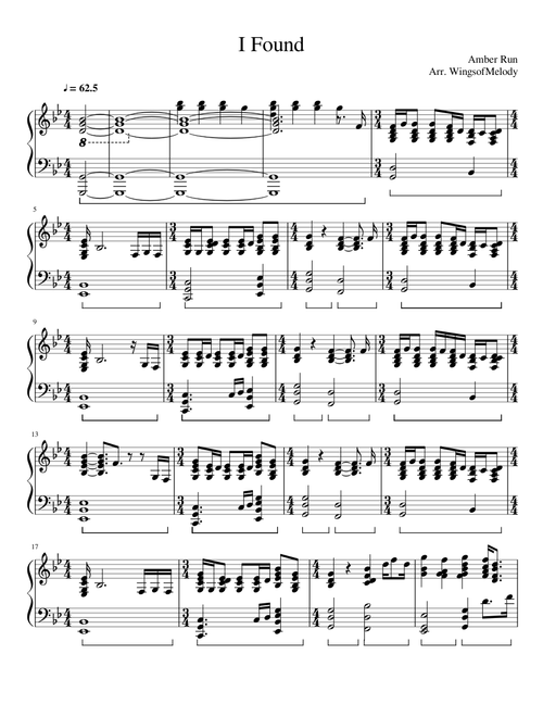 I Found - Amber Run (Piano Solo)