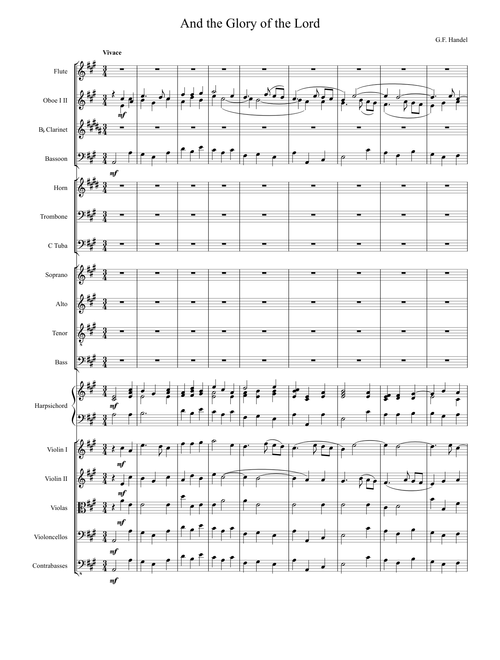 And the Glory of The Lord (From Handel's "Messiah") (Complete Orchestral Score)