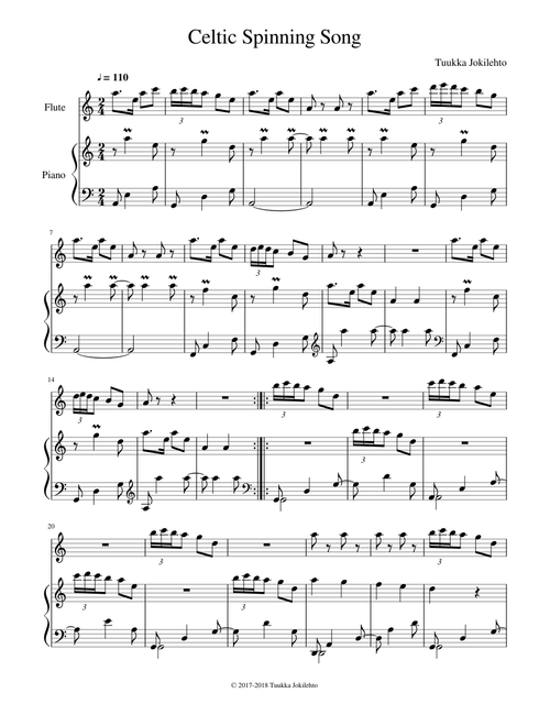 Celtic Spinning Song (Flute and piano)