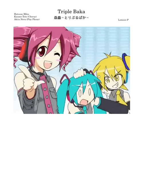 Triple Baka – Miku,Teto,Neru (Lamaze-P)