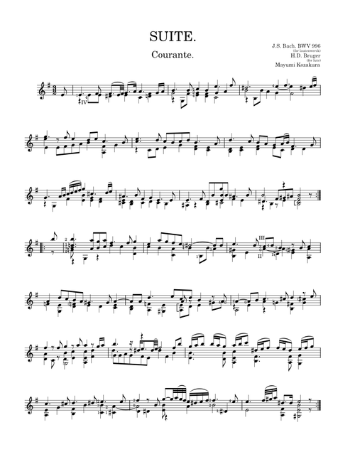 Courante - Suite in E minor, BWV 996 [Bach]