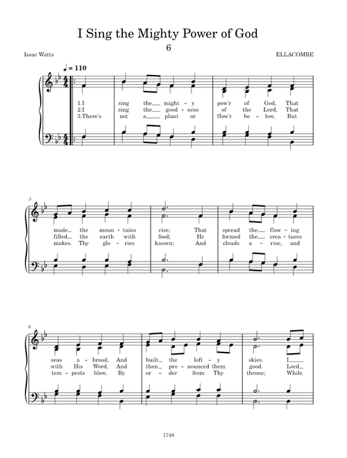 I Sing the Mighty Power of God – Isaac Watts