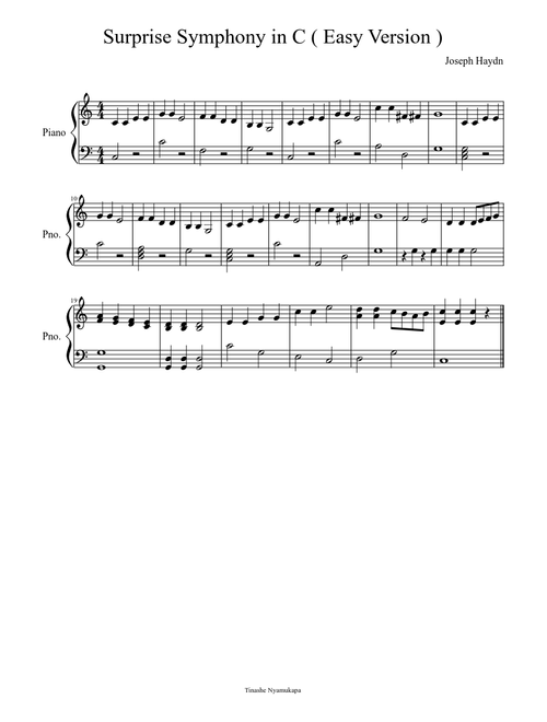 Surprise Symphony In C By J. Haydn