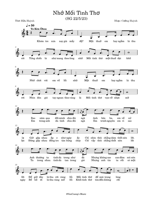 Nhớ Mối Tình Thơ