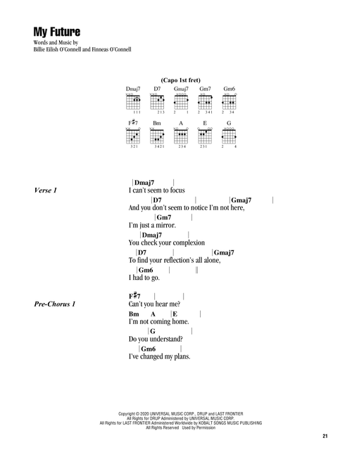 my future - Billie Eilish (Guitar Chords-Lyrics)