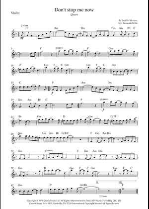 Don't Stop Me Now (Arr. Fernando Britto) - Queen (Violin Solo)