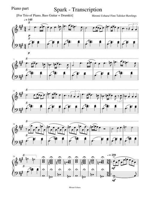 'Spark' by Hiromi Uehara  (+ The Trio Project) | Piano Score