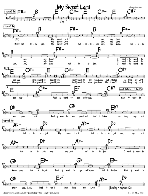 My Sweet Lord – George Harrison