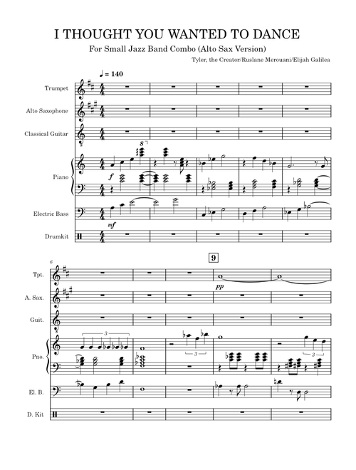 I THOUGHT YOU WANTED TO DANCE – Tyler, The Creator (Alto Sax Version)