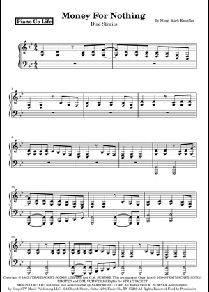 Play Official version of Money for nothing Sheet Music by Dire