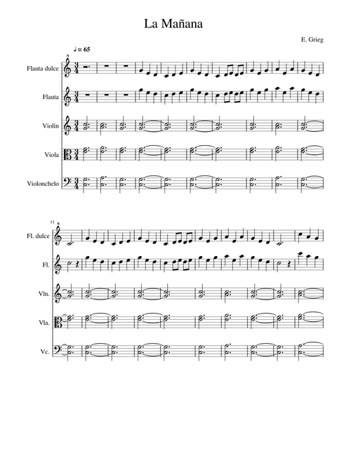 La Mañana de Grieg - Adaptación para flauta dulce