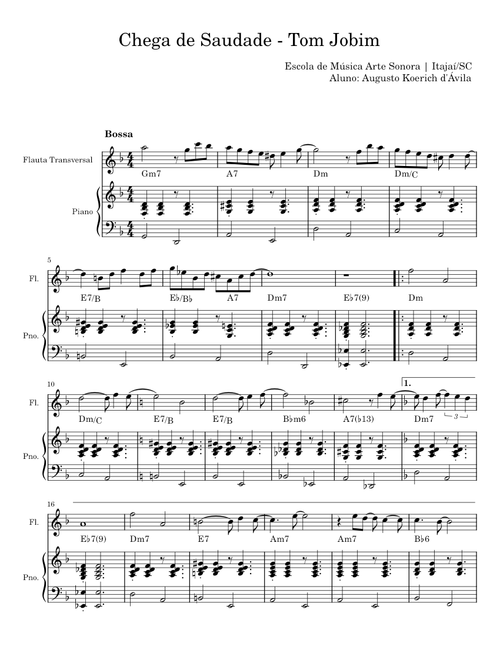 Chega De Saudade - Tom Jobim