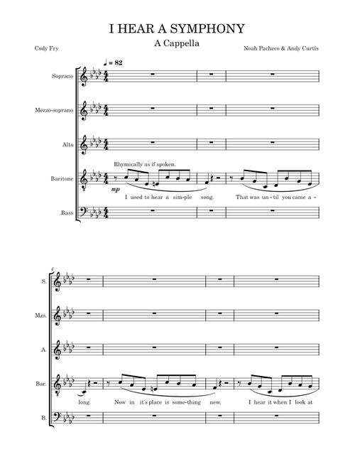 I Hear A Symphony (Cody Fry) - A Cappella SSATB