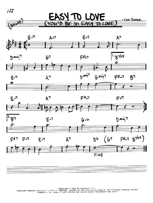 Easy To Love (You'd Be So Easy To Love) - Cole Porter (Real Book - Melody-Chords)