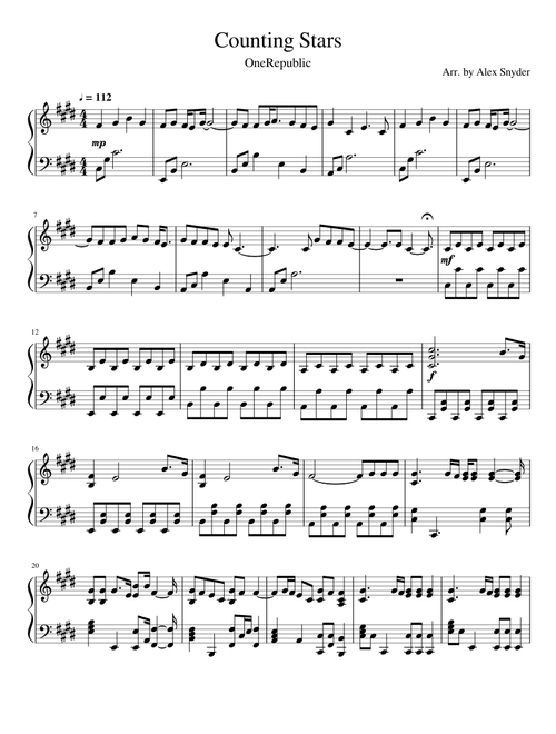 Counting Stars- One Republic
