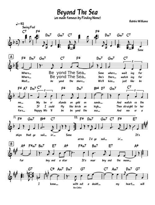 Beyond The Sea - Robbie Williams (JAZZ LEAD SHEET)