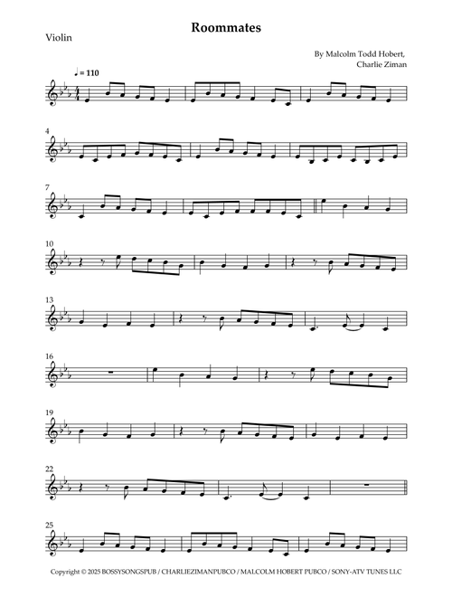Roommates (Arr. Wesley S. SIlva) - Malcolm Todd Hobert, Charlie Ziman (Violin Solo)