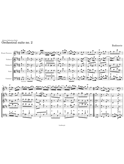 Orchestral Suite No.2 in B minor, BWV 1067, No. 7 Badinerie – Johann Sebastian Bach