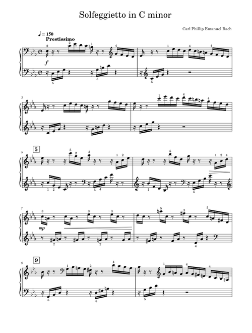 Solfeggietto – Carl Philipp Emanuel Bach