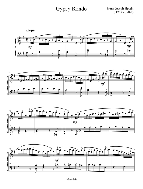 Haydn Gypsy Rondo (Arr. Ben Choupak) - Benjamin Choupak (Easy Piano)
