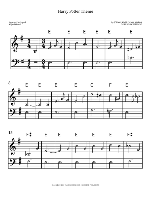 Harry Potter Theme (Arr. Sayuri Wijaya Gould) - Jordan Ware, Jason Avalos, Dana Mary Williams (Piano Solo)