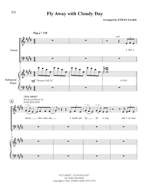 Medley: Fly Away with Cloudy Day (Arr. Ethan Saake) - Tones And I (Choral, SATB)