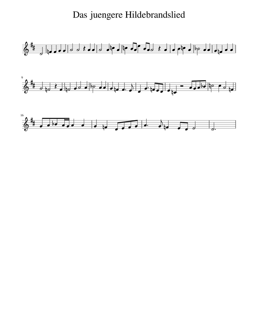Das juengere Hildebrandslied Sheet music for Piano (Solo)