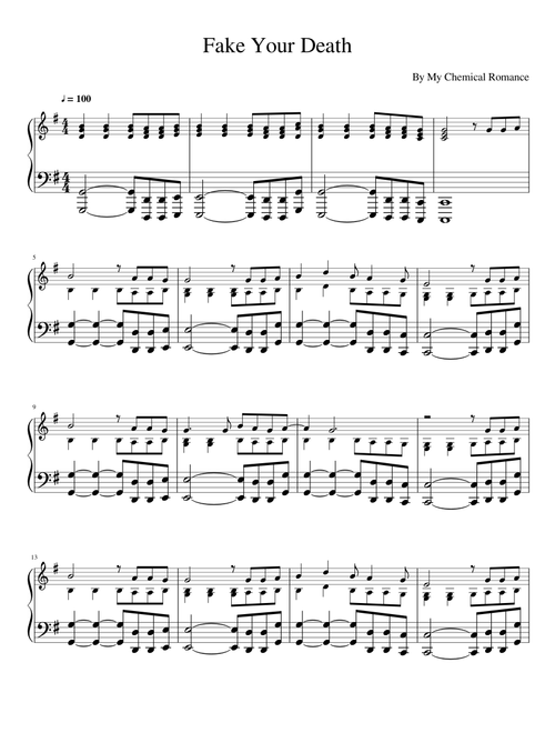 Fake Your Death - My Chemical Romance Piano