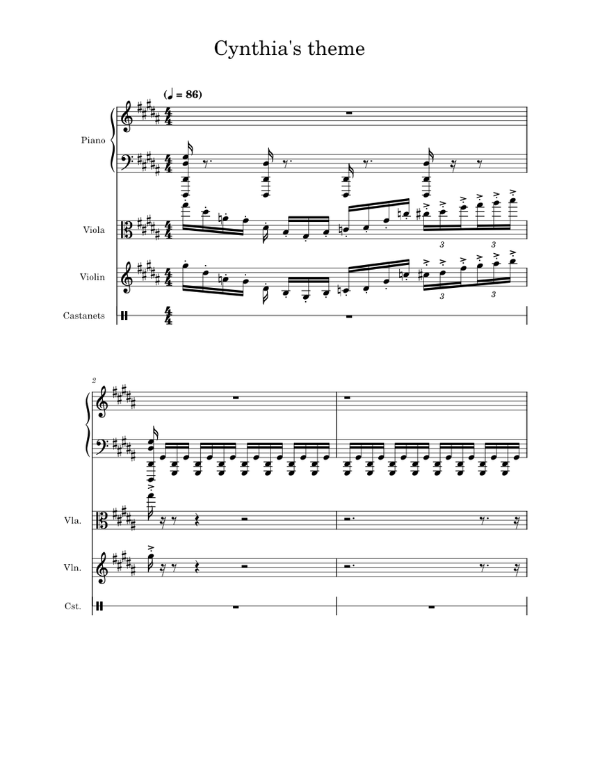 Champion Cynthia Go Ichinose Cynthia's theme Sheet music for Piano