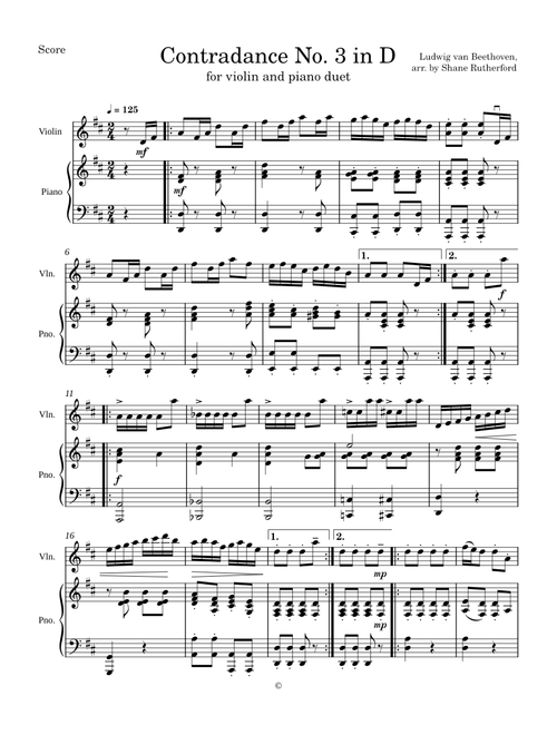 12 Contredanses, WoO 14 – Ludwig van Beethoven