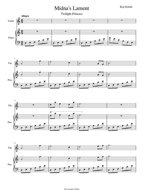 Midna's Lament – Koji Kondo Midna's Lament Violin + Piano