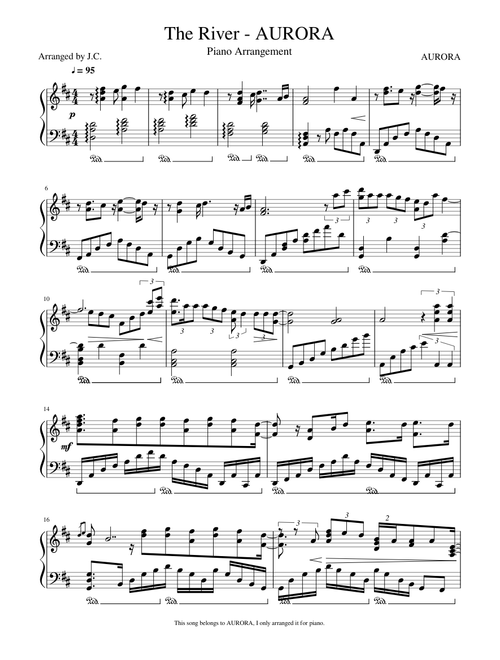 The River - AURORA - Piano Arrangement