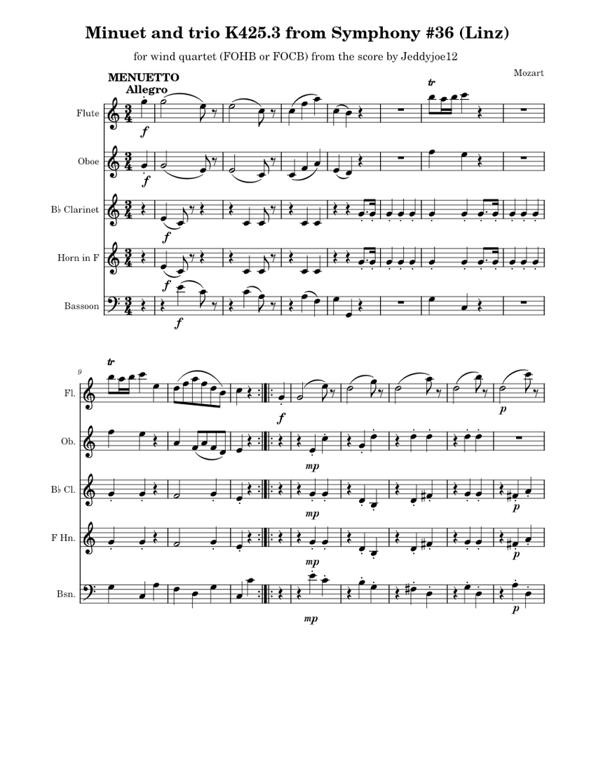 Minuet and trio from Symphony No.36 in C major, K.425