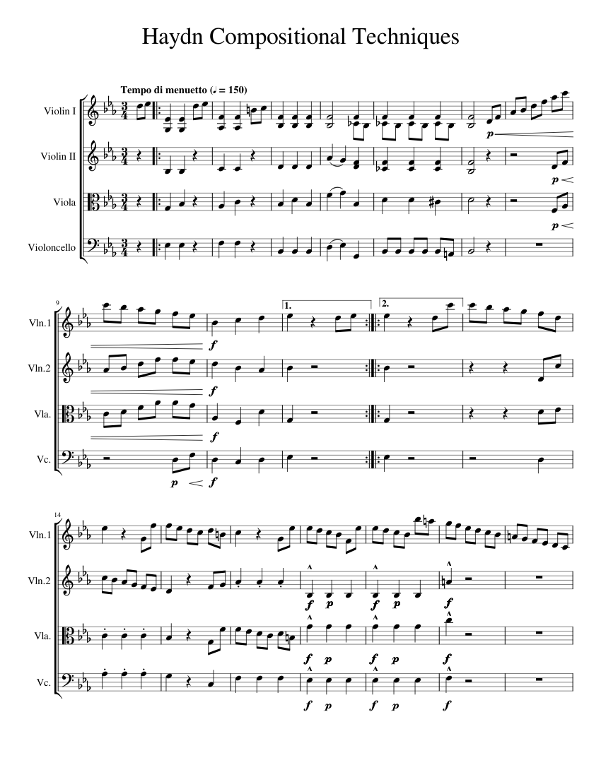 Haydn Compositional Techniques Sheet music for Strings group (String