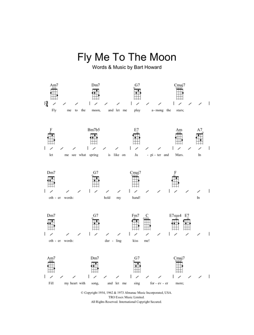Fly Me To The Moon (In Other Words) - Frank Sinatra (Ukulele Chords-Lyrics)