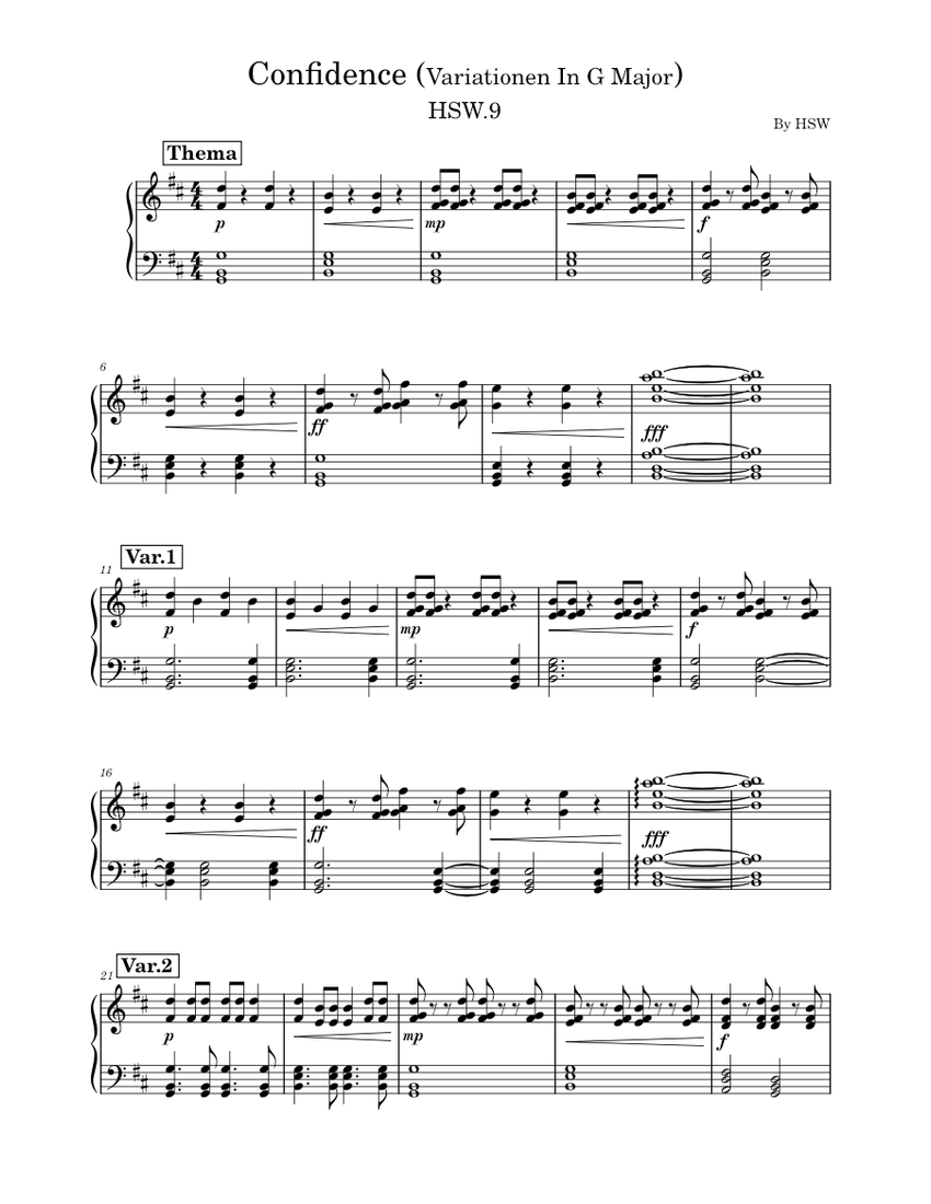 Confidence Sheet music for Piano (Solo)