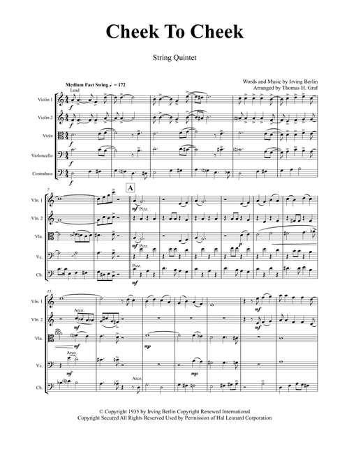 Cheek To Cheek (Arr. Thomas Graf) - Fred Astaire (String Ensemble)